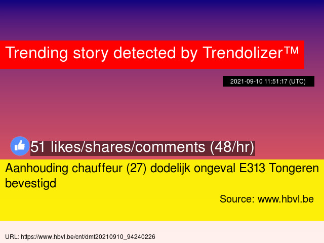 Aanhouding chauffeur (27) dodelijk ongeval E313 Tongeren bevestigd