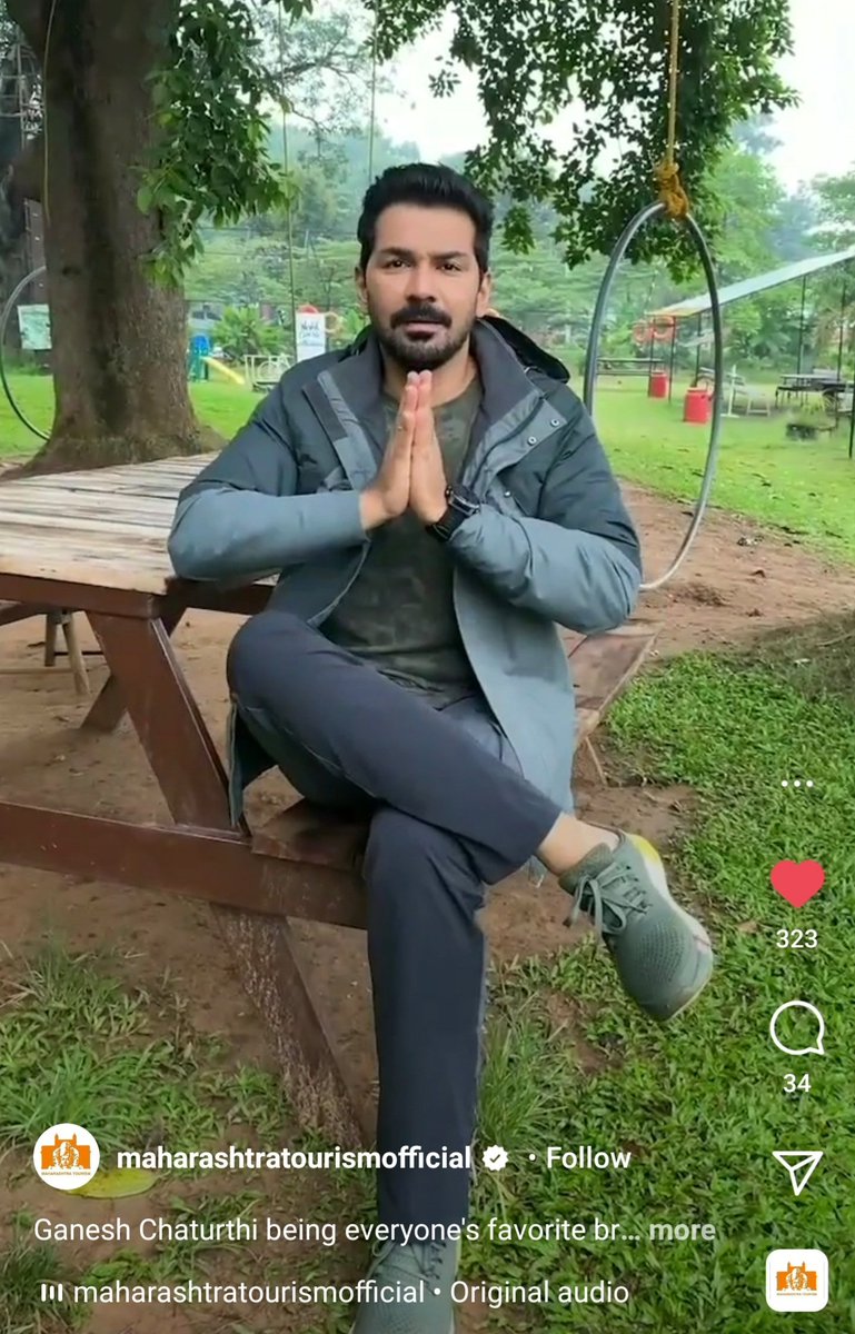 Rose20Purple's tweet photo. #GaneshChaturthi wishes from our Champ #AbhinavShukla and @maha_tourism

#GaneshChaturthi2021 #AbhiArmy 

https://t.co/O8hooNwfZ5 https://t.co/4rSnq8FsCL