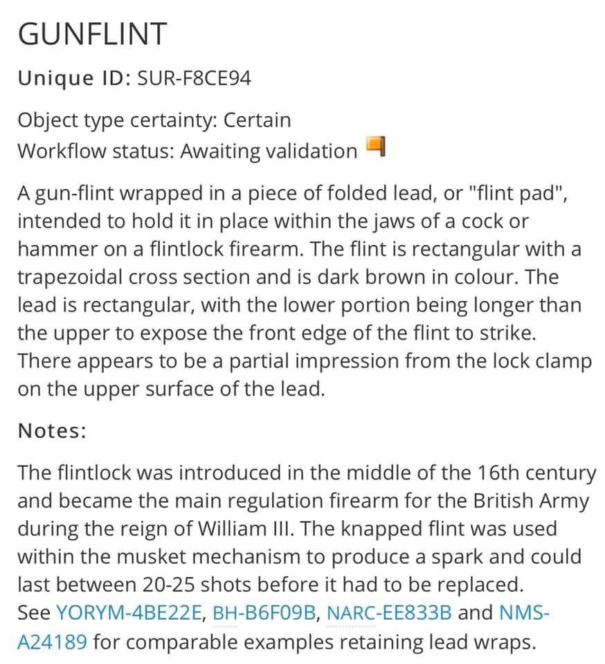 My Musket/Gun Flint has been recorded with PAS #gunflint #metaldetecting #metaldetectingfinds #PAS