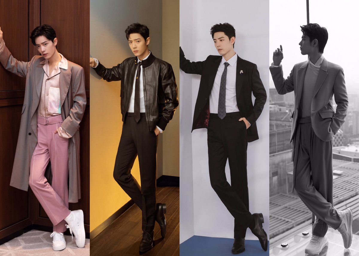 nahz_oaix's tweet photo. Xiao Zhan’s signature pose to show off his mile-long legs https://t.co/qeOEL7ZcmW