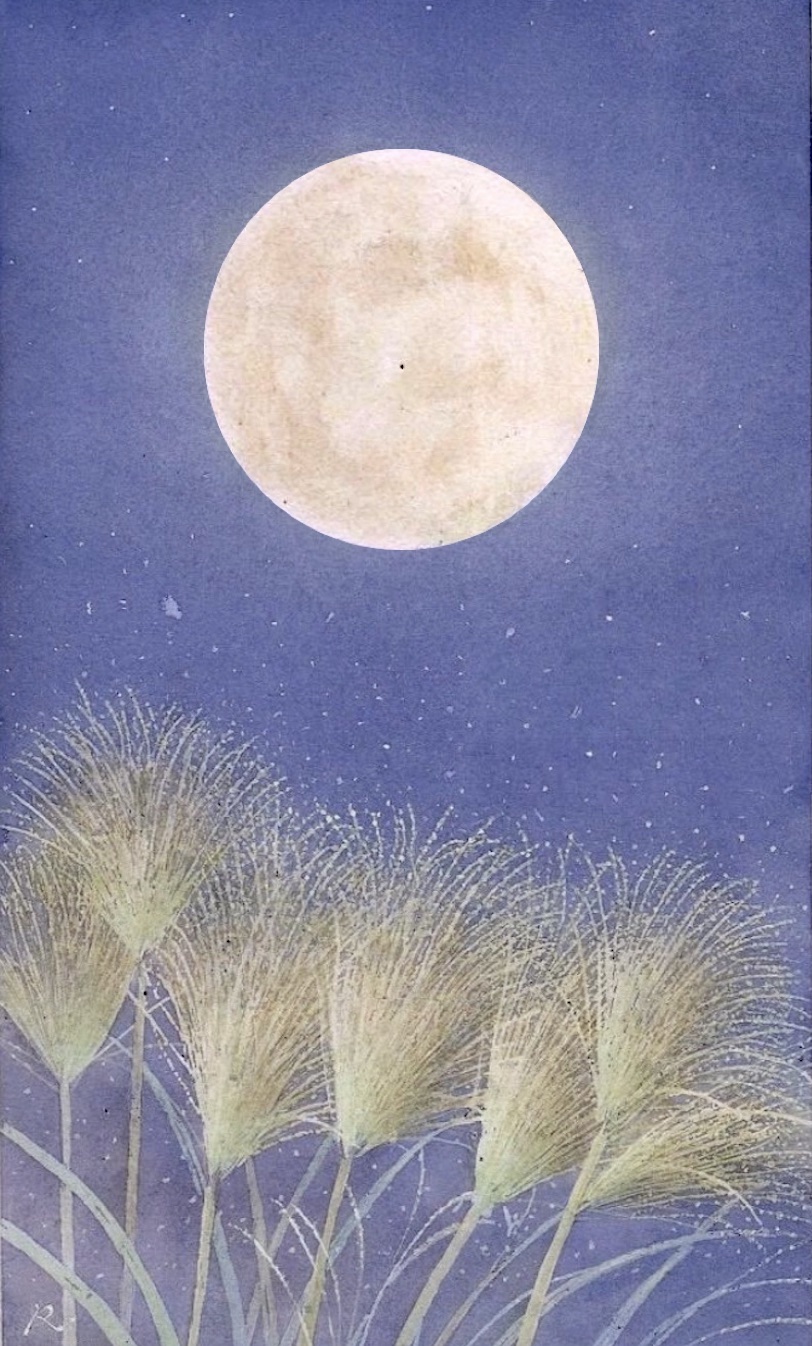 青白き月が現れる頃 水彩画原画