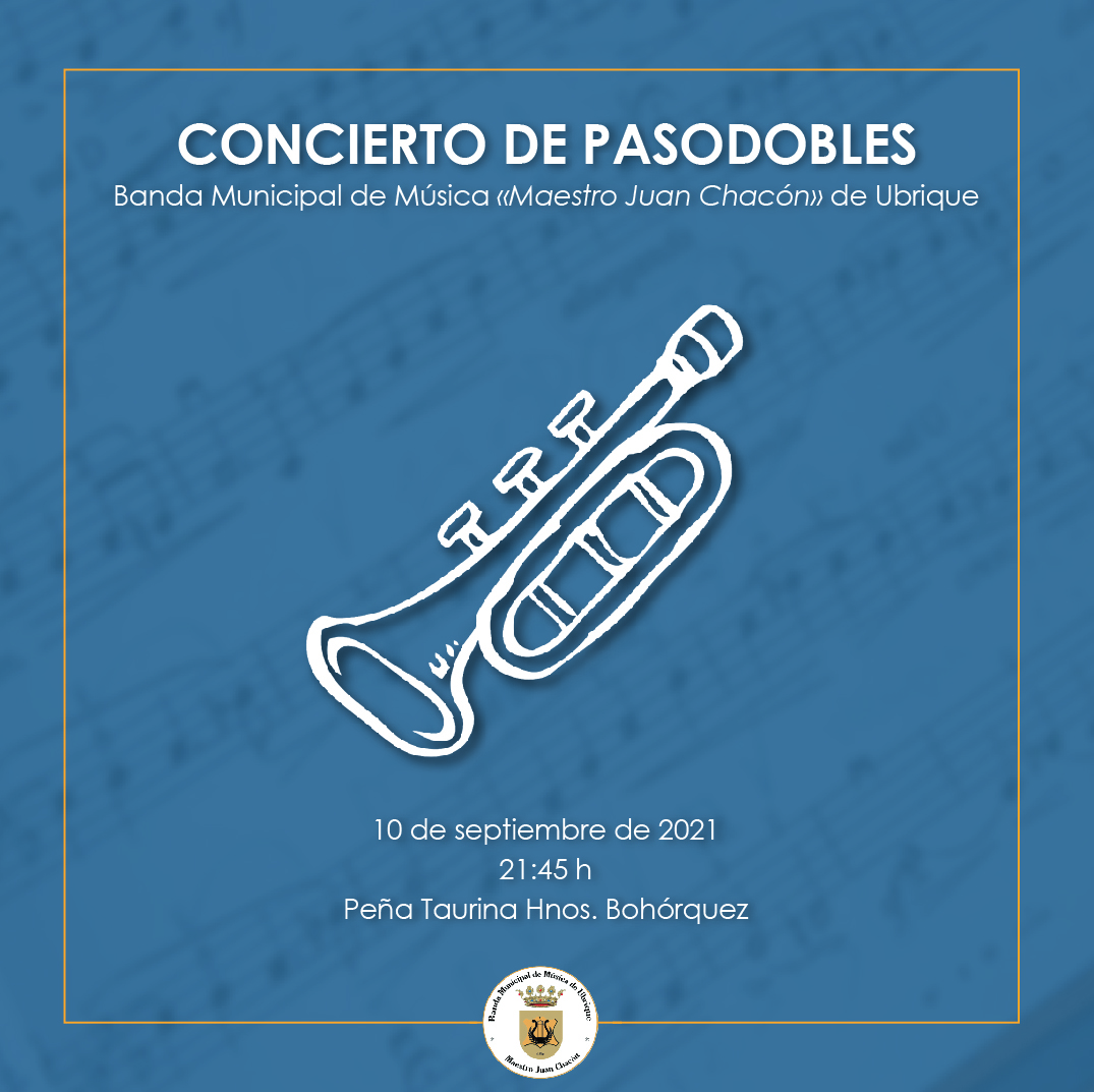 🔹¡Hoy tocamos! Vuelve el tradicional Concierto de Pasodobles Taurinos de la Banda Municipal de Ubrique. 
#SuenaBMMU #BMMUCentenaria #SuenaUbrique