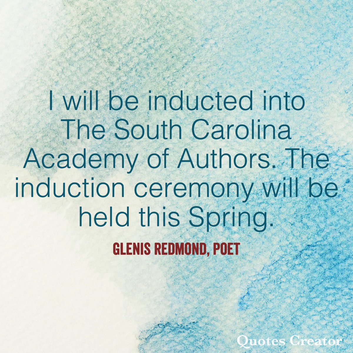 A spot of good news. I’m honored and pleased. Congrats also to Ashley Warlick and Tommy Hayes.#scpoetry #afrocarolina #cavecanem