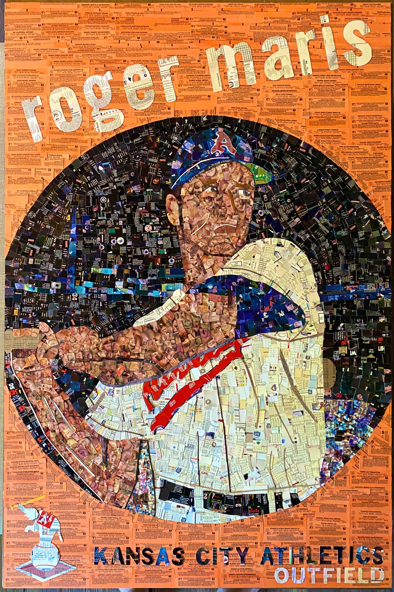 Happy birthday Roger Maris! Here s my tribute, rendered in cut baseball cards  