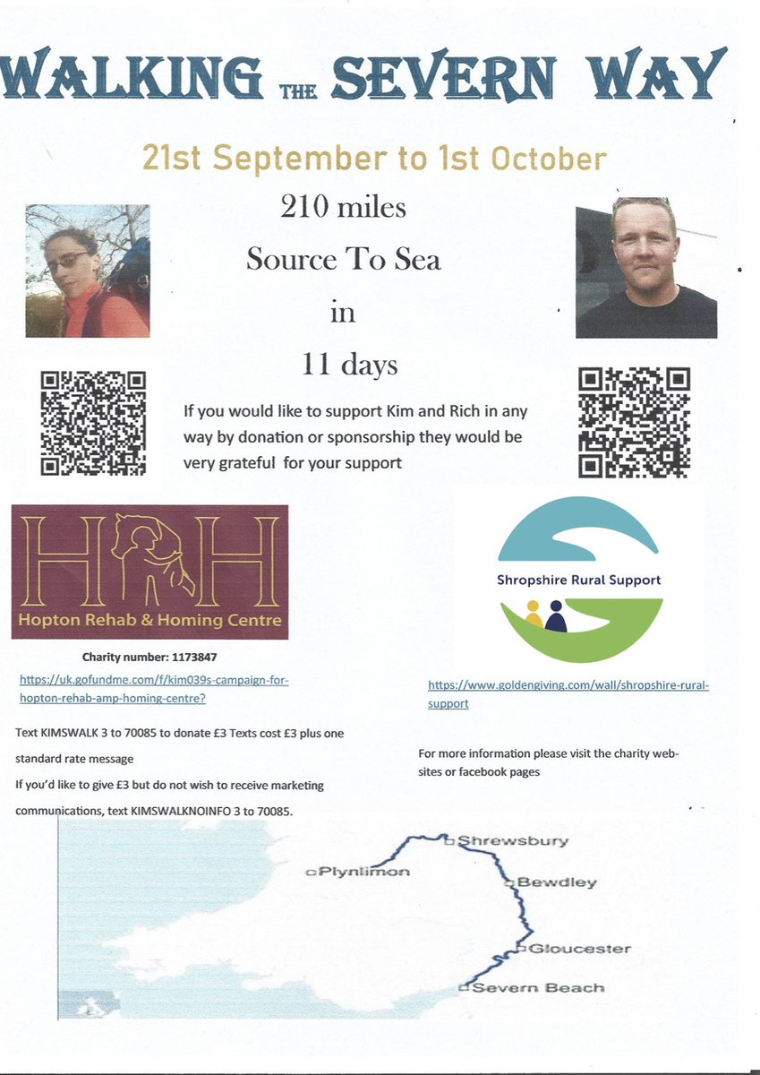 Two great events on this weekend. Richard will be at Leominster Vintage Novice Ploughing Match &amp; Working Day Show facebook.com/leominstervint… promoting his Severn Walk and the Fordesley Tractor Run &amp; BBQ 
shropshireruralsupport.org.uk/?p=3819