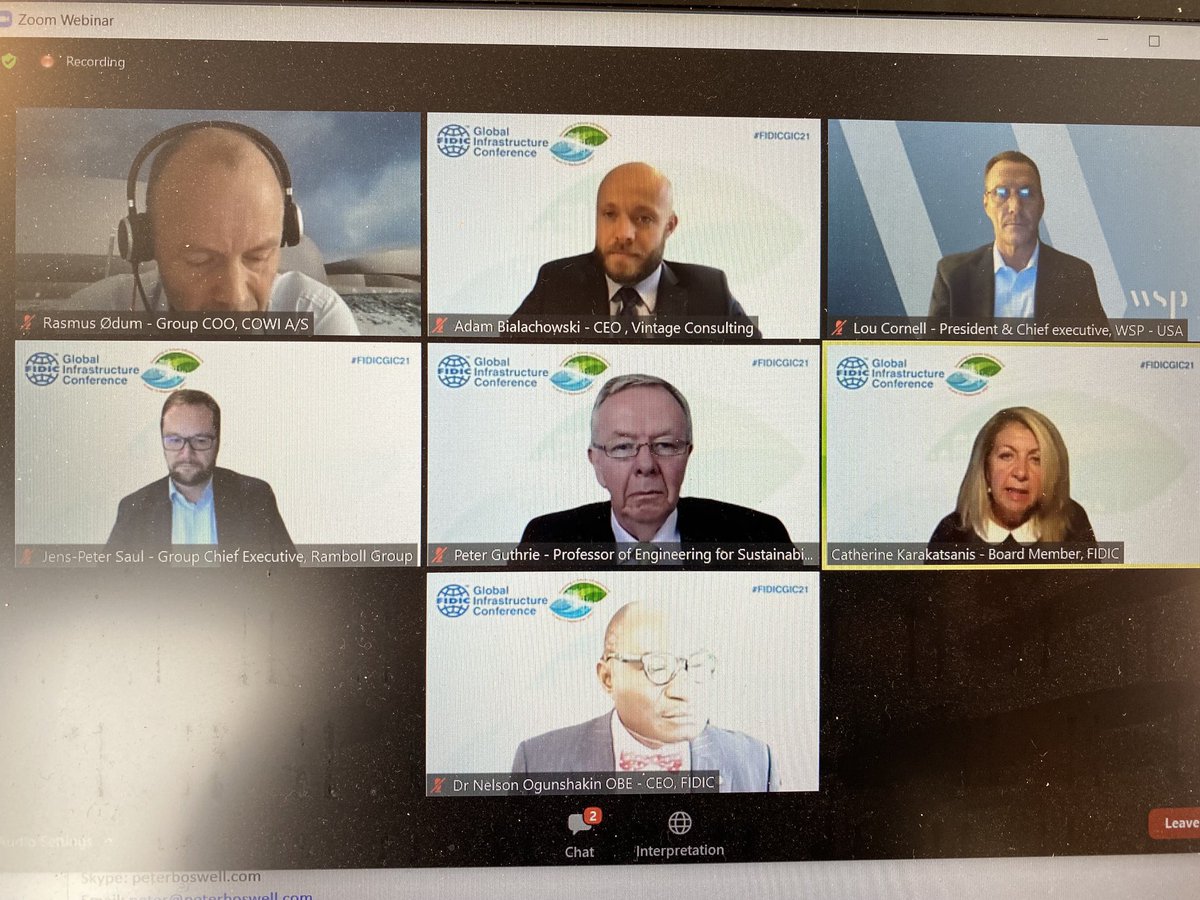 Great to see ⁦<a href="/COWIdk/">COWI</a>⁩ COO Rasmus Ødum and ⁦<a href="/ramboll/">Ramboll</a>⁩ CEO ⁦<a href="/JensPeterSaul/">Jens-Peter Saul</a>⁩ in the ⁦<a href="/FIDIC/">FIDIC</a>⁩ panel on how we can make global infrastructure truly sustainable  #fidic2021 #sdg ⁦<a href="/FRI_Engineers/">@FRI_Engineers</a>⁩