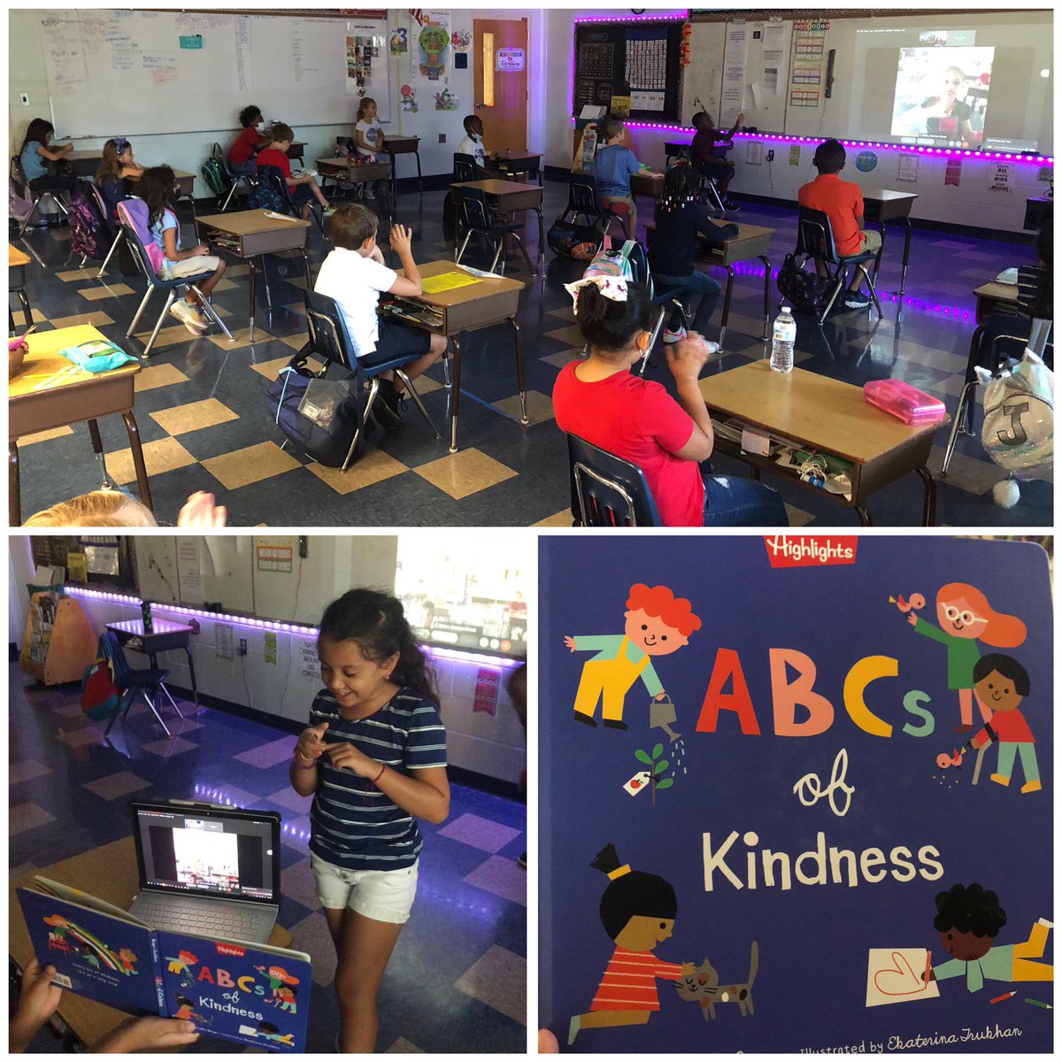 crousb's tweet photo. Virtual book buddies with our kinder friends! Jiana read a kindness book and we made kindness bookmarks! @LelyLionsRoar @crousb #kindclass https://t.co/qt5ZBZTYd4