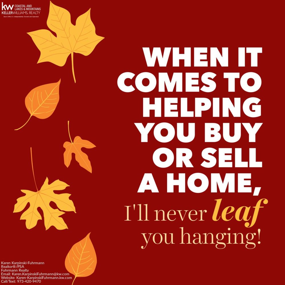 If you’re getting ready to buy or sell a home 🏡 this fall🍂, I’m here to help you through the process❗
.
 #realestateprofessional #realtor #psa #fuhrmannrealty #karenkfuhrmannrealty #fuhrmannhomes #sellyourhome #realestateconversations #alwaysheretohelp