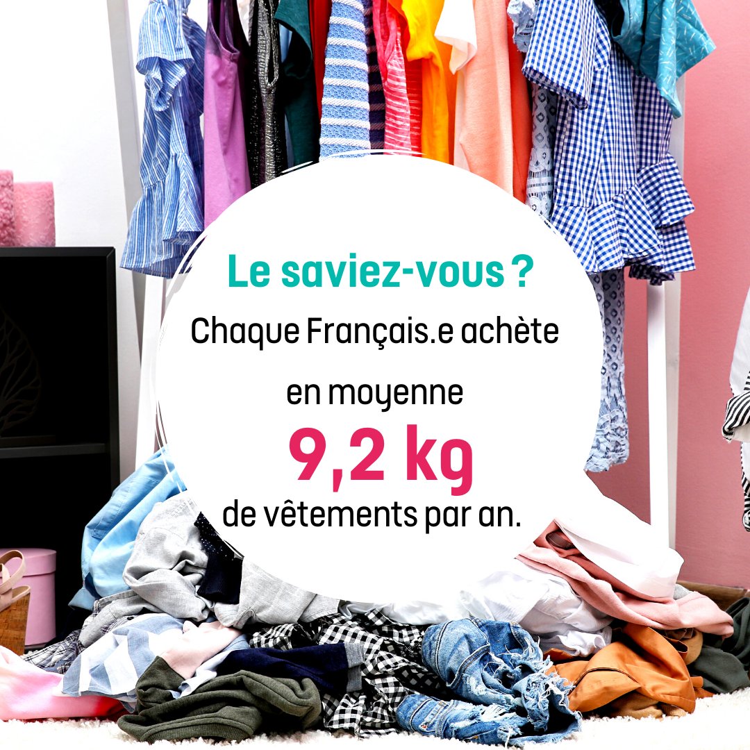 Les français.es achètent 9,2 kg de vêtements par an et n'en trient que 3,2 kg ! 
Ces chiffres sont encourageants mais restent faibles au vu du désastre que l'industrie de la mode engendre. Changeons nos modes de consommation pour dire non à la fast fashion 👊