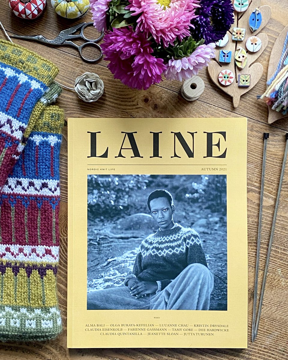 ⁦⁦⁦<a href="/laine_magazine/">Laine Magazine</a>⁩ 12 is here! 
I’m feeling so incredibly joyful to have my Tulip Garden accessories included on the pages of this gorgeous issue &amp; alongside such beautiful designers! Tulip Garden Cowl &amp; Wrist Warmer patterns knitted in ⁦⁦<a href="/ShibuiKnits/">Shibui Knits | Yarn</a>⁩