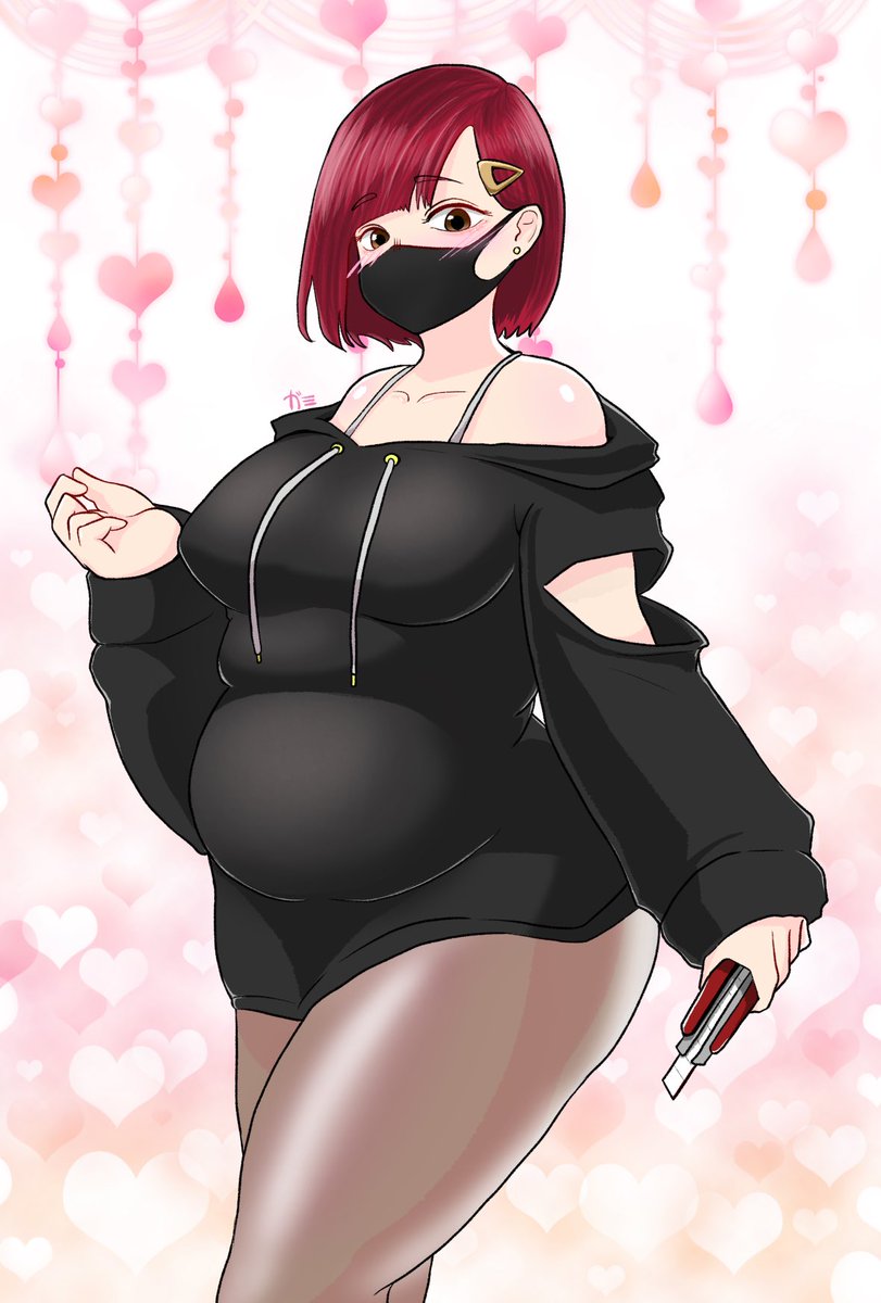 メンヘラちゃんのリメイクしました!!(1枚目)
髪の塗り方とかめっちゃ変わったなぁ
#メンヘラちゃんの肥満化事情 
#ぽっちゃり 