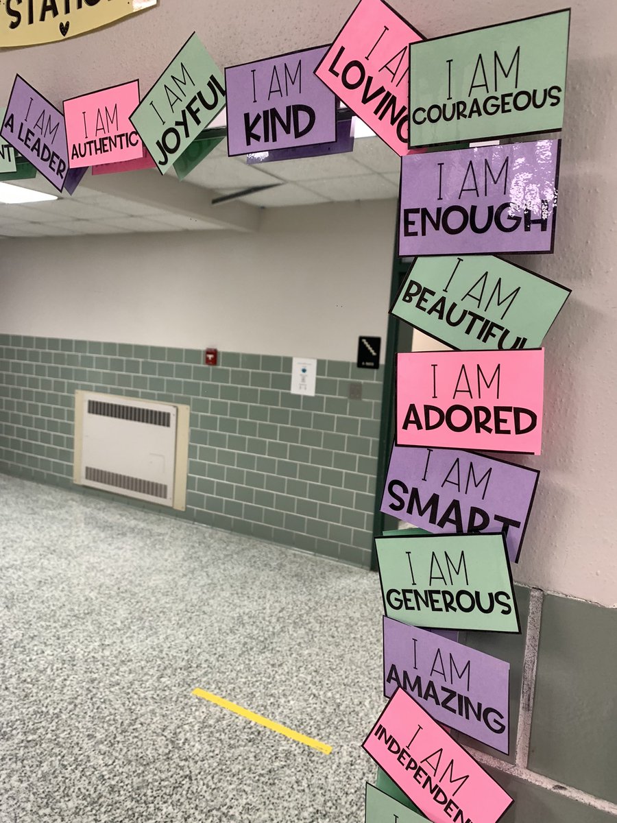 What do you do with a massive mirror right outside of your classroom? You turn it into an “Affirmation Station.” Great thinking, Miss Tsareff! #Affirmation #warrenwill #supportstudents #buildconfidence