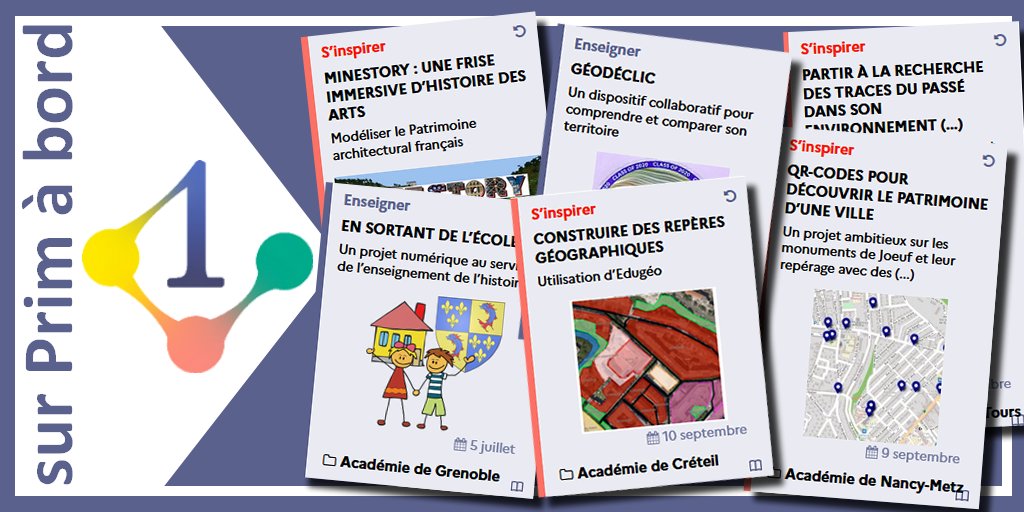 Cycle 3⃣ | S'inspirer - Enseigner | #Histoire #Géographie

#Rentrée2021 - Des ressources pédagogiques pour enseigner avec le numérique

▶️primabord.eduscol.education.fr/decouvrir-des-…

✅ Projets
✅ Scénarios
✅ Dispositifs