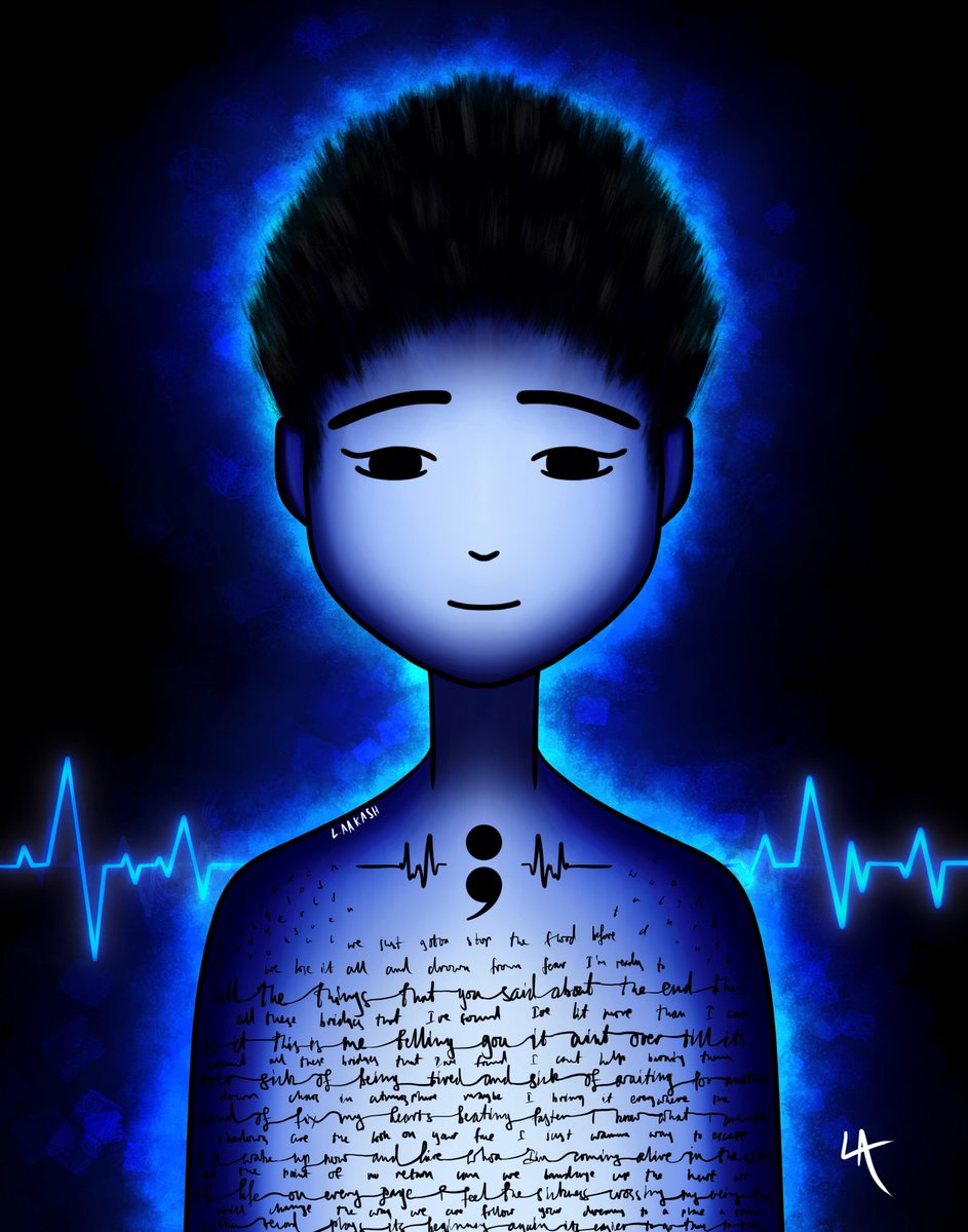 AakashDragon's tweet photo. Keeping on (Semicolon) 
. 
. 
#procreate #ArtistOnTwitter #WorldSuicidePreventionDay2021 #WorldSuicidePreventionDay #SuicidePreventionMonth #SuicidePreventionDay #Artworks #Mentalhealth #MentalHealthMatters #digitalart https://t.co/wbokHeuW26