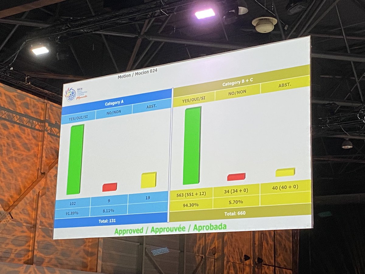 amorinIFAW's tweet photo. [#CongresUICN] La motion 024 visant à « restaurer un océan paisible et calme » et demandant à la communauté internationale d’encourager la réduction du bruit sous-marin vient d’être adoptée par l’Assemblée des Membres! 🐳👏 https://t.co/pWMOJlgi96