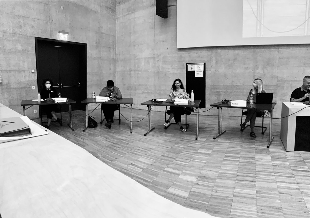 frigenderlaw's tweet photo. our very last panel with #BarbaravonRütte, #RuramisaiCharumbira, #NadineAebischer and #MeretLüdi about #femonationalism #intersectionality #participation and the #conditionality of #inclusion https://t.co/l69IjR4N4O