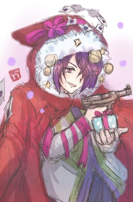 #コトダマン深夜のお絵かき60分一本勝負 
今宵のお題は「わ行」ということでワルサーンタさんを描いてみました(*'ω`) 