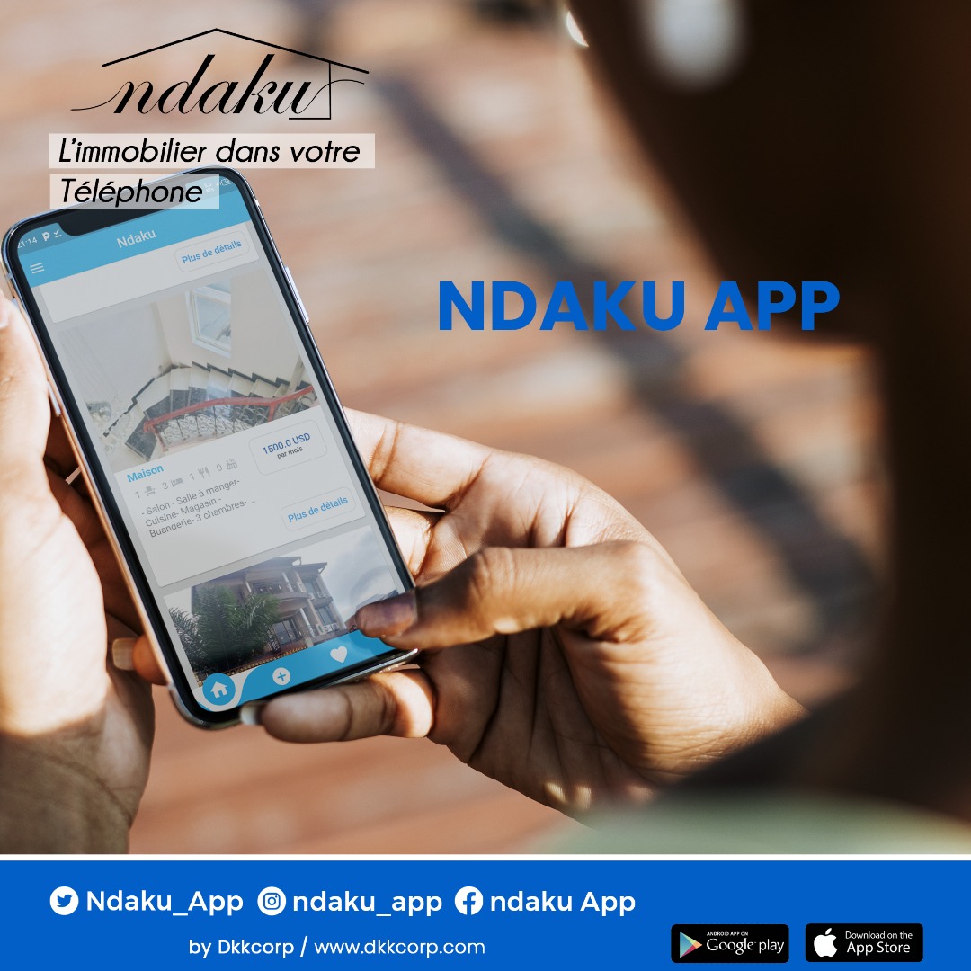 rkitsita's tweet photo. #RDC: Page Publicitaire du week-end ToFulanA

L'application Ndaku pour vos besoins d'achat,  vente et location des maisons.
Lien de téléchargement:
Android: https://t.co/nZwwTDaPgw
Ios: https://t.co/Osq4HJCnQF
Merci de télécharger et partager https://t.co/FWbiDml86J