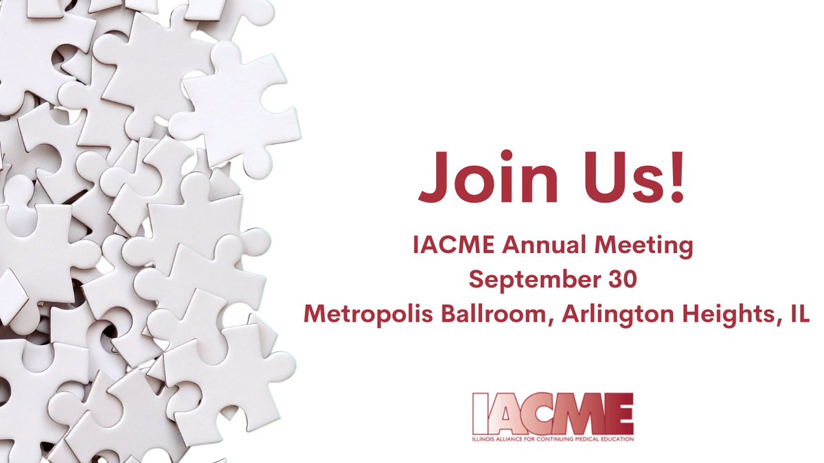 IACME's tweet photo. Have you heard? The NEW date for the 2021 Annual Meeting is September 30th. Register today and join us in Arlington Heights, IL for a day of professional development and networking! For more information and to register, click here: https://t.co/T3BY7nIs3g https://t.co/m4wXC0wu8U