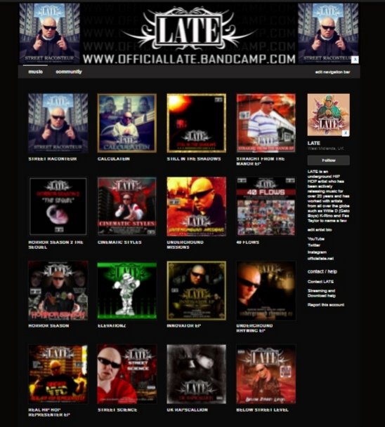 Pass by my BANDCAMP page all the music is FREE or you can make a donation officiallate.bandcamp.com