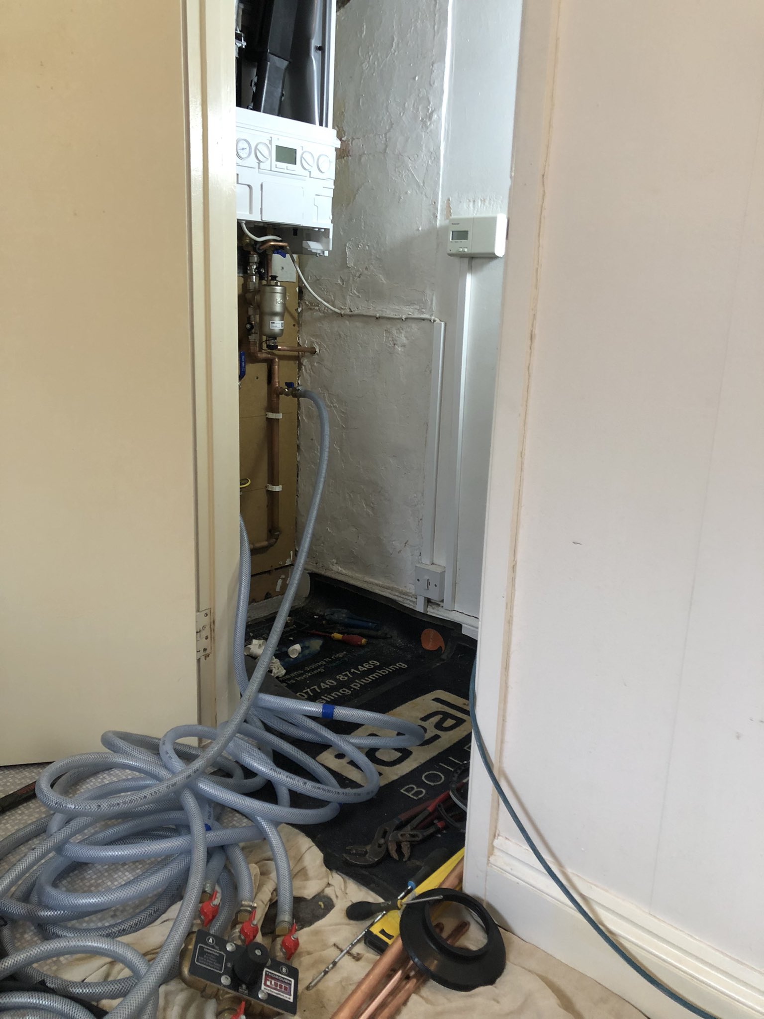 R G Plumbing on Twitter "Leaking old Ferroli out and a belting Ideal Logic MAX installed with a