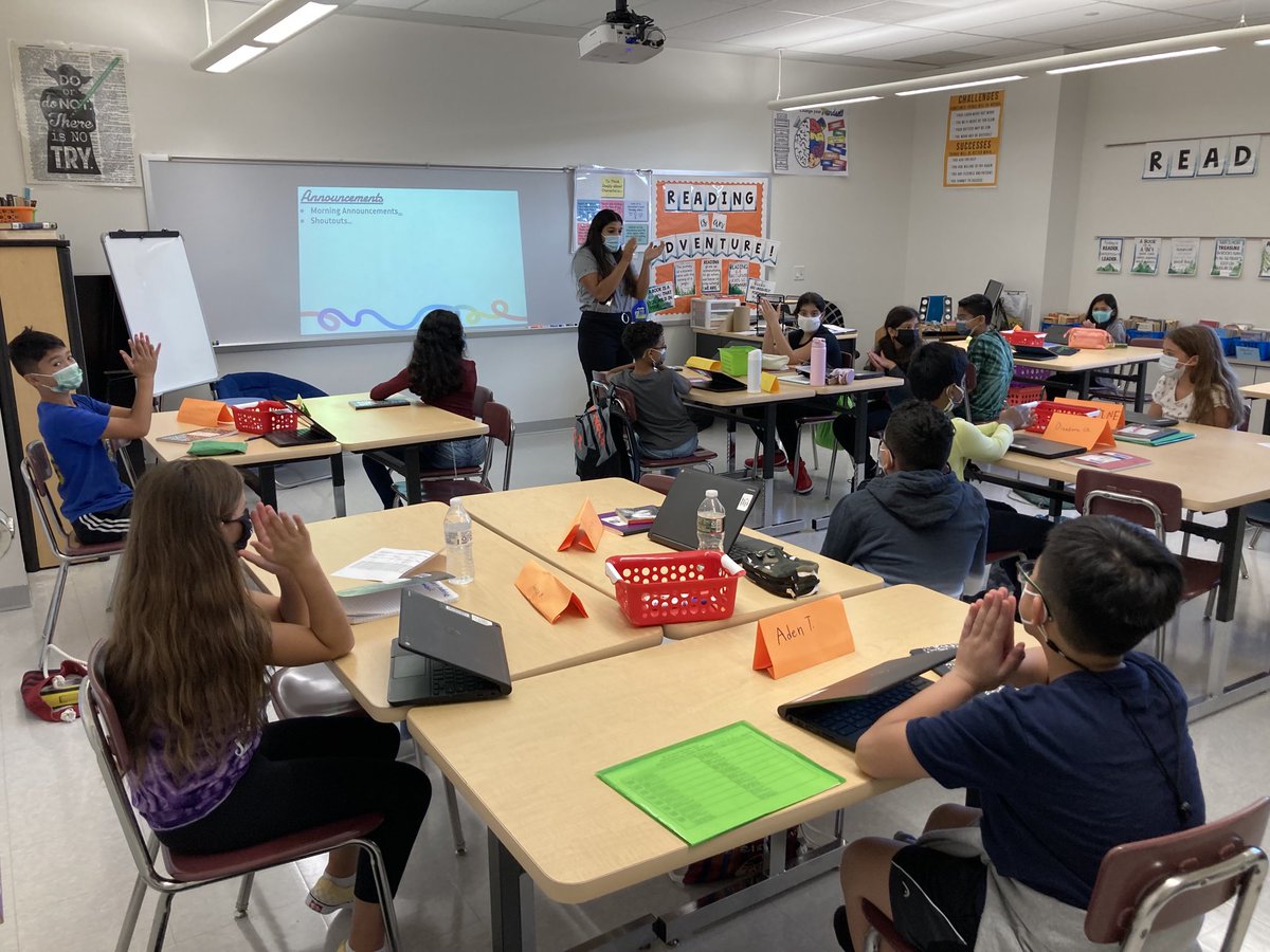 Ms. Ciotola leading her class in Friday Morning Shout Outs. What a jolt of energy as I passed the room! Great stuff happening here on a beautiful Friday morning at Hammarskjold Middle School.