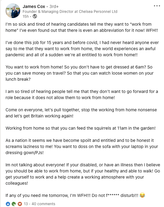 When you forget that the people you need to make money off can also read your LinkedIn posts
<a href="/CrapOnLinkedIn/">Crap On LinkedIn</a>