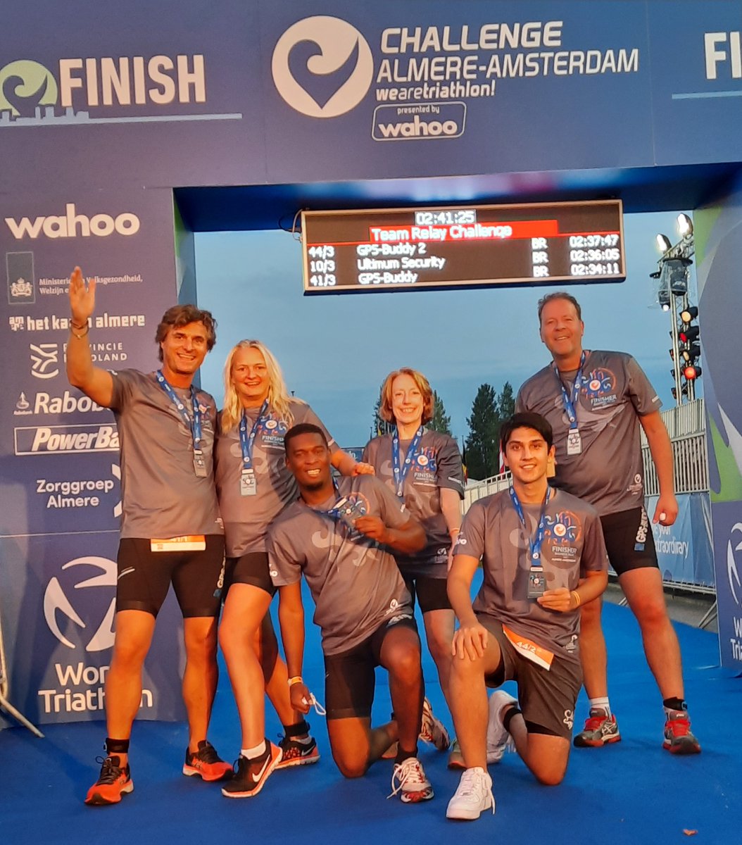 Als trotse sponsor van de Challenge Almere-Amsterdam 12 september hebben gisteren 2 teams van GPS-Buddy meegedaan aan de RABO Business Relay.
Well done! #finishers