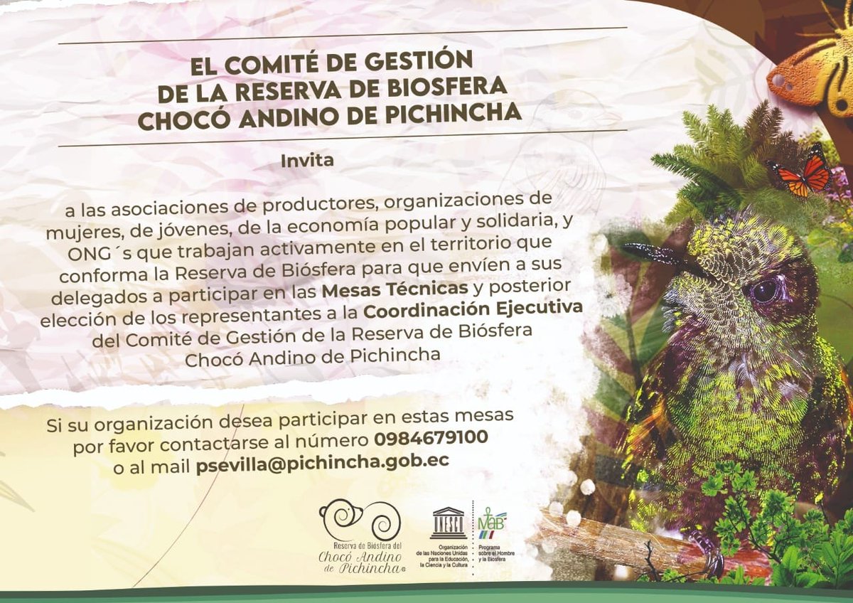 Reserva de Biósfera Chocó Andino Pichincha tweet media