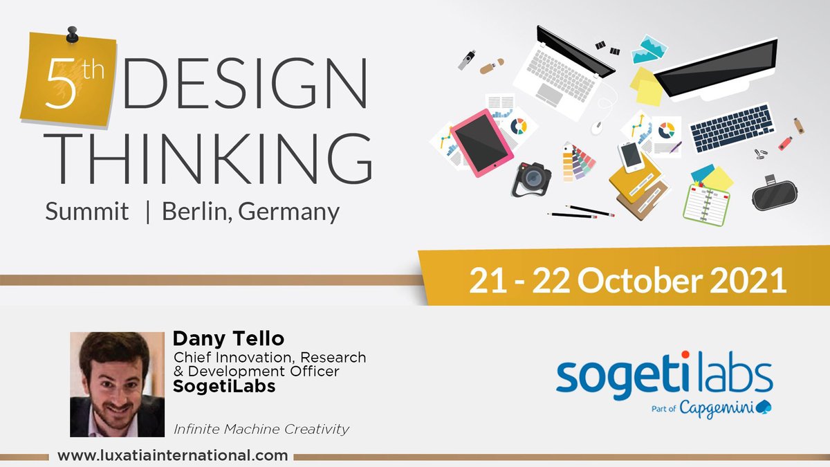 Luxatia_intl's tweet photo. 📣 Speaker Announcement: Dany Tello with @sogetilabs will be a keynote speaker for the 5th Design Thinking Summit! Join industry experts to discuss exploring the data-enabled design capability. Find out more info  👉🏽 https://t.co/19NAgtp3oN #DesignThinking2021 #DesignThinking https://t.co/fAqiDPnzf0