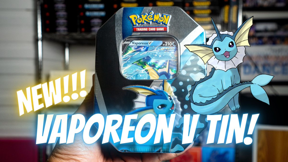 PokeEv3rything's tweet photo. Pokemon Evolving Skies Vaporeon V Tin Opening! https://t.co/15tFYqUD5M via @YouTube. Sweet little pack selection in this thing!

#Pokemon #PokemonTCG #PokemonCards #EvolvingSkies https://t.co/VlNBpIdtuJ