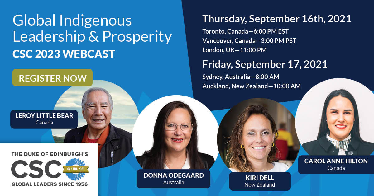 Two Ingenious Canadians will headline the #CSC2023 Global #Indigenous Leadership &amp; Prosperity webcast! Leroy Little Bear and Carol Anne Hilton! Join these two thought leaders, alongside Australia’s Donna Odegaard and New Zealand’s Kiri Dell. Register now! csccanada.org/global-indigen…