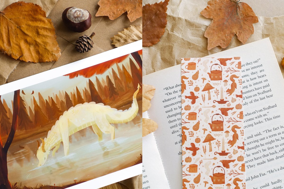 raahatkaduji's tweet photo. ⭐️🍂🍄 Autumn Etsy shop update is live!! 🍄🍂⭐️ Find art prints, stickers, pins, postcards &amp; more here:
https://t.co/BUqhYE9ydy 🦊 https://t.co/UNoQAowi3c