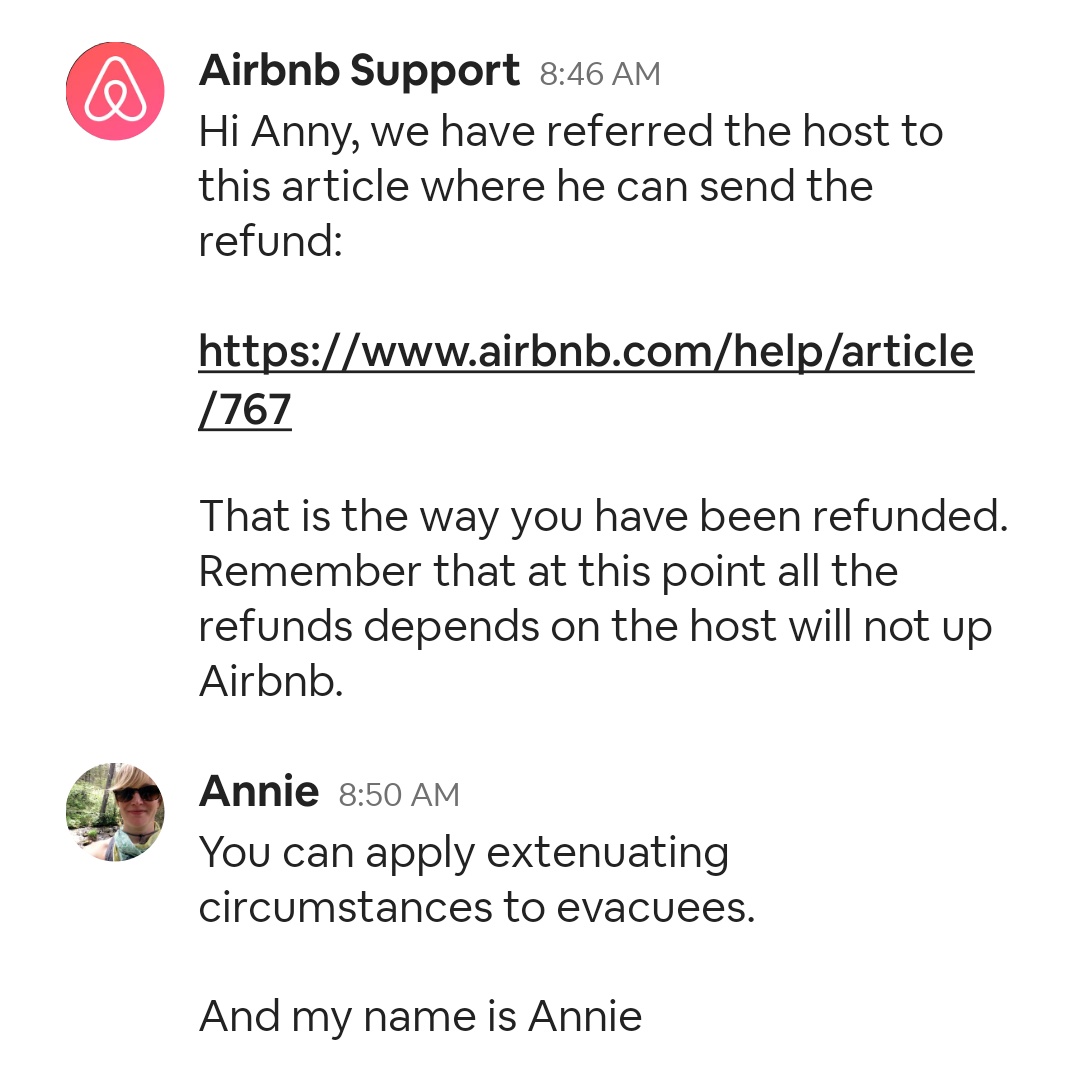 scienceannie's tweet photo. Call on @airbnb to apply their extenuating circumstances policy to Hurricane Ida evacuees. And spell their guests names correctly @AirbnbHelp @ShieldVoC @AIRBNBdontcare @AirbnbDo #AirbnbSucks https://t.co/Ww7tF7Xdn3