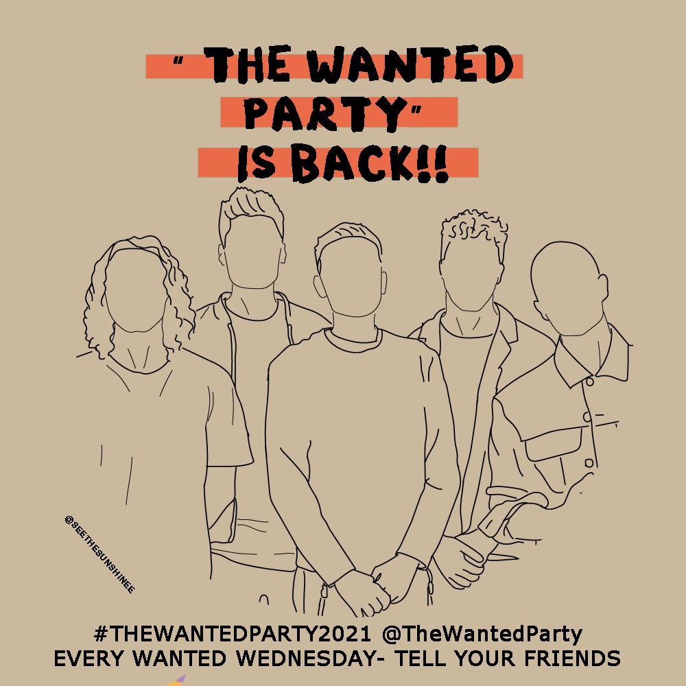 TheWantedParty's tweet photo. WE ARE BACK! NEXT WEDNESDAY! ☀️ GET READY TO STREAM. SHARE MEMORIES. FANGIRL. 

TELL YOUR FRIENDS! 

#TheWantedParty2021 

Join us! @thewanted @NathanSykes @MaxGeorge @TomParker @SivaKaneswaran @JayMcGuiness https://t.co/LPWsnp68Ne