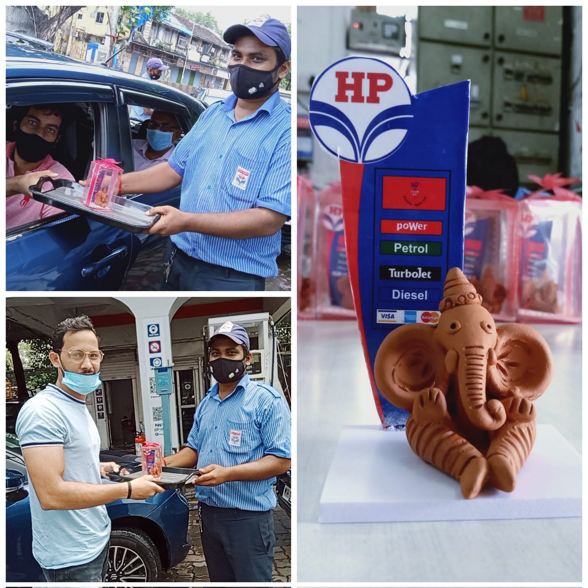 HPCL's tweet photo. Celebrations of Ganesh Chaturthi at our Retail Outlets across the country. May the divine light of Lord Ganesha fill your lives with peace, prosperity, happiness and success.

Wishing you all very Happy Ganesh Chaturthi! #GanapatiBappaMorya https://t.co/m65E5DK2mb