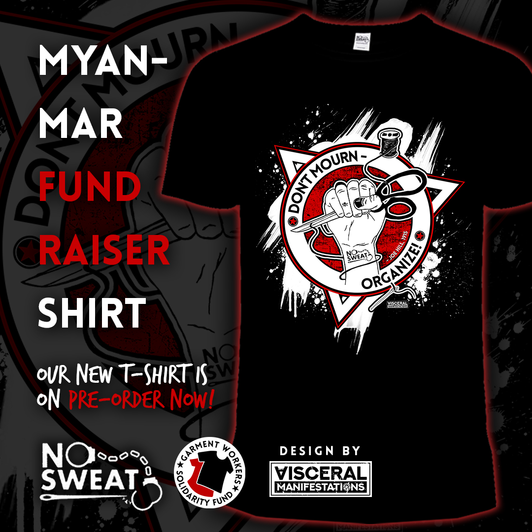 Our new Myanmar Fundraiser T-shirt is on pre-order now! 

All proceeds from this T-shirt are going to trade unions in Myanmar to support their fight against for democracy.

Pre-orders will be taken throughout September and shipped in October. 

#WhatsHappeningInMyanmar