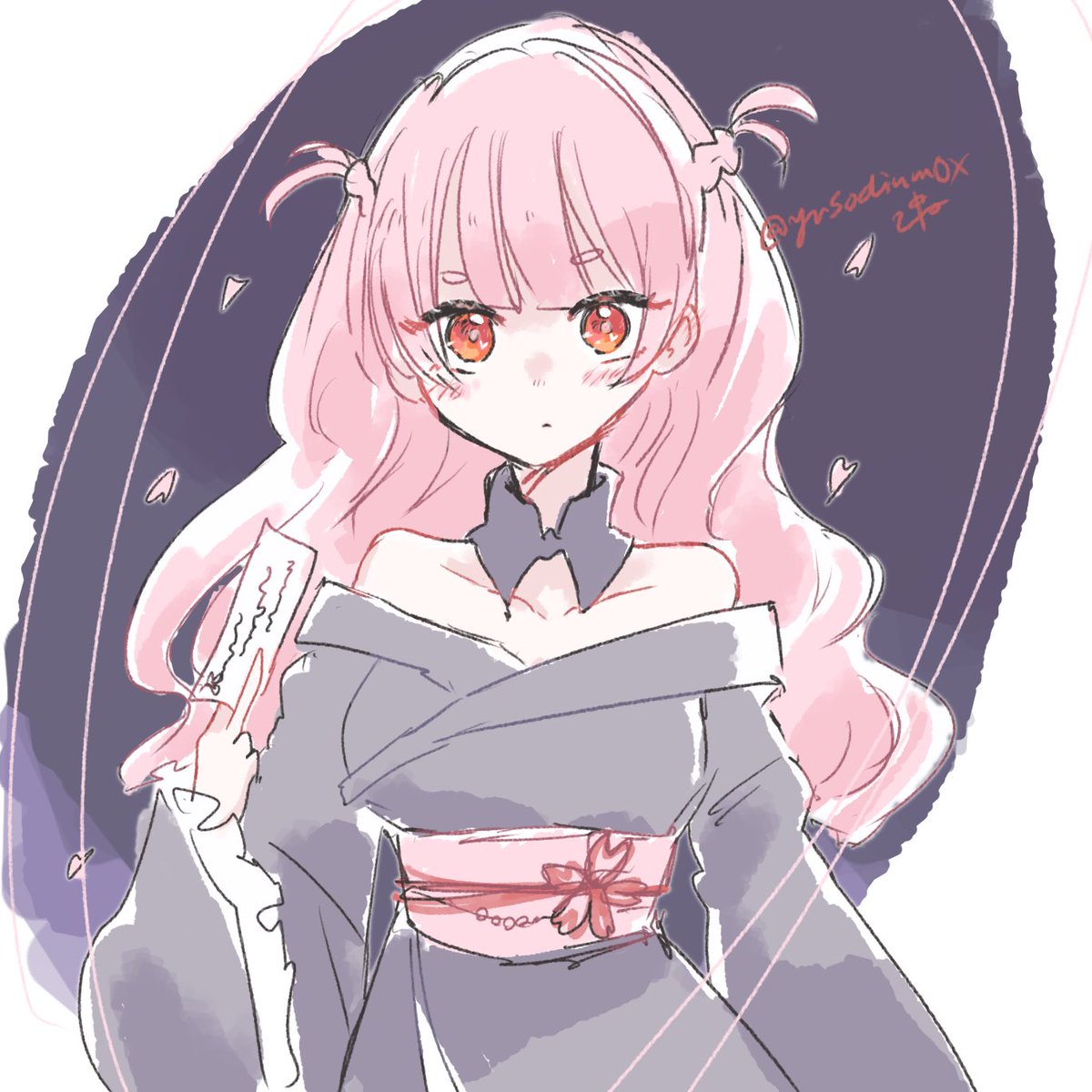 明日のtrpgで使うキャラクター描いた 桜舞ちゃんと言います 和風怪盗です ぴね のイラスト