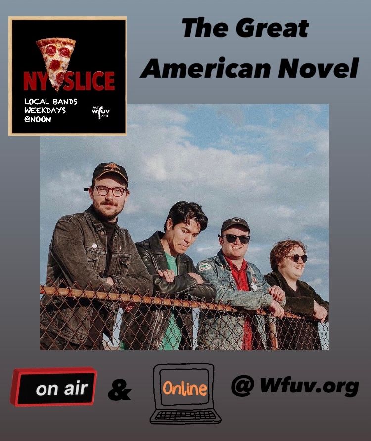 Grab a NY Slice 🍕with <a href="/theganband/">THE GREAT AMERICAN NOVEL</a> on the 📻today just after noon &amp; 🎧 more 🎶from them here: buff.ly/3E4lOTl NY Slice thanks <a href="/PublicTheaterNY/">The Public Theater</a> for their support.
