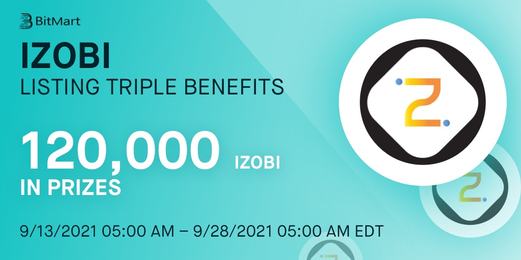 BitMartExchange's tweet photo. 🔔 iZOBi Token (IZOBI) @IcoIzobi will list on BitMart at 05:00 AM on September 13! 

🎉 To celebrate the listing of IZOBI, we are giving away 120,000 IZOBI in our IZOBI Social Media Airdrops, Buy &amp; Earn, and Trading Competition Events!

👉 Details:https://t.co/OwZhsIkdis https://t.co/BwWBLmheyS