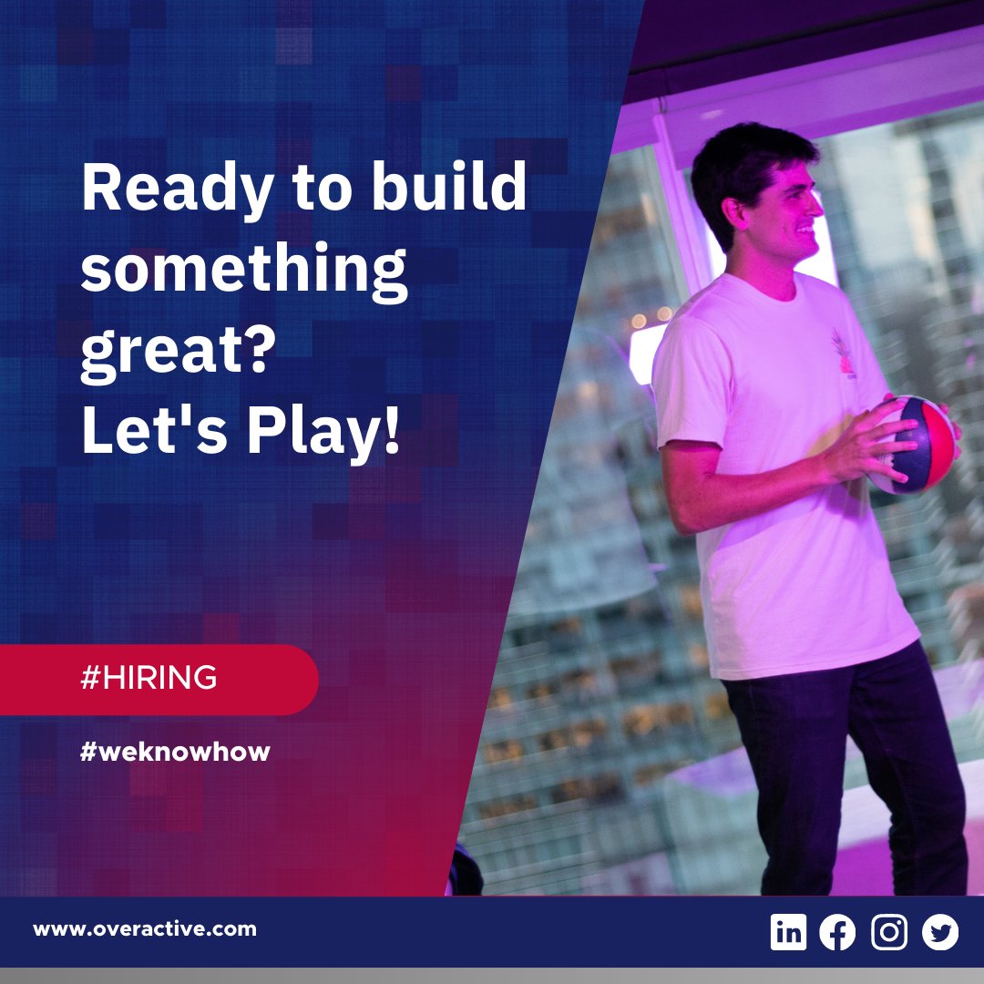 We are hiring today! Go to overactive.com/careers
#hiring #hiringnow #weknowhow