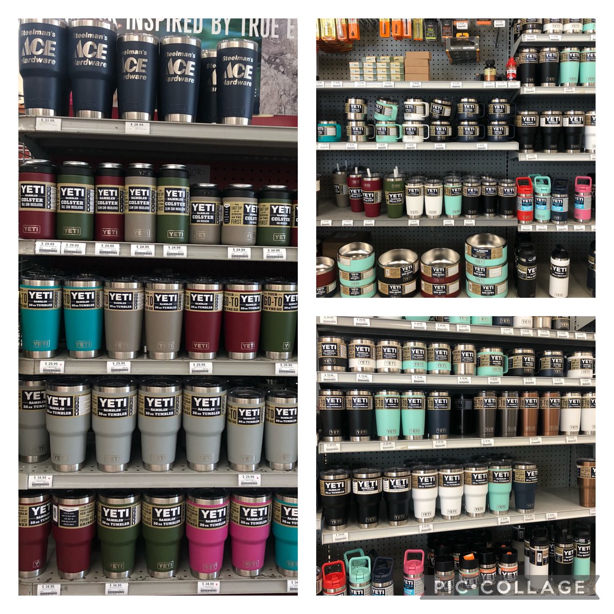We have a great selection of Yeti cups, colsters, mugs, tumblers, and even dog bowls! Stop by today and check them out!