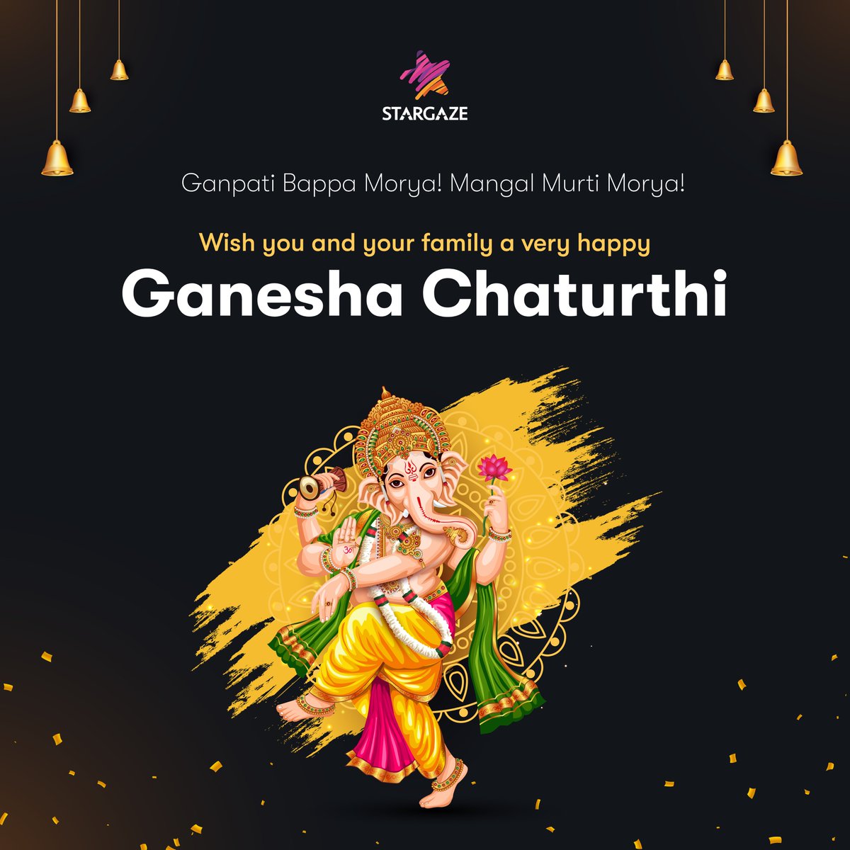 May Lord Ganesha always stay as your mentor and protector and remove obstacles from your life. Wishing you and your family a happy and blessed Ganesha Chaturthi! #HappyGaneshaChaturthi #Stargazeindia #FestiveVibes