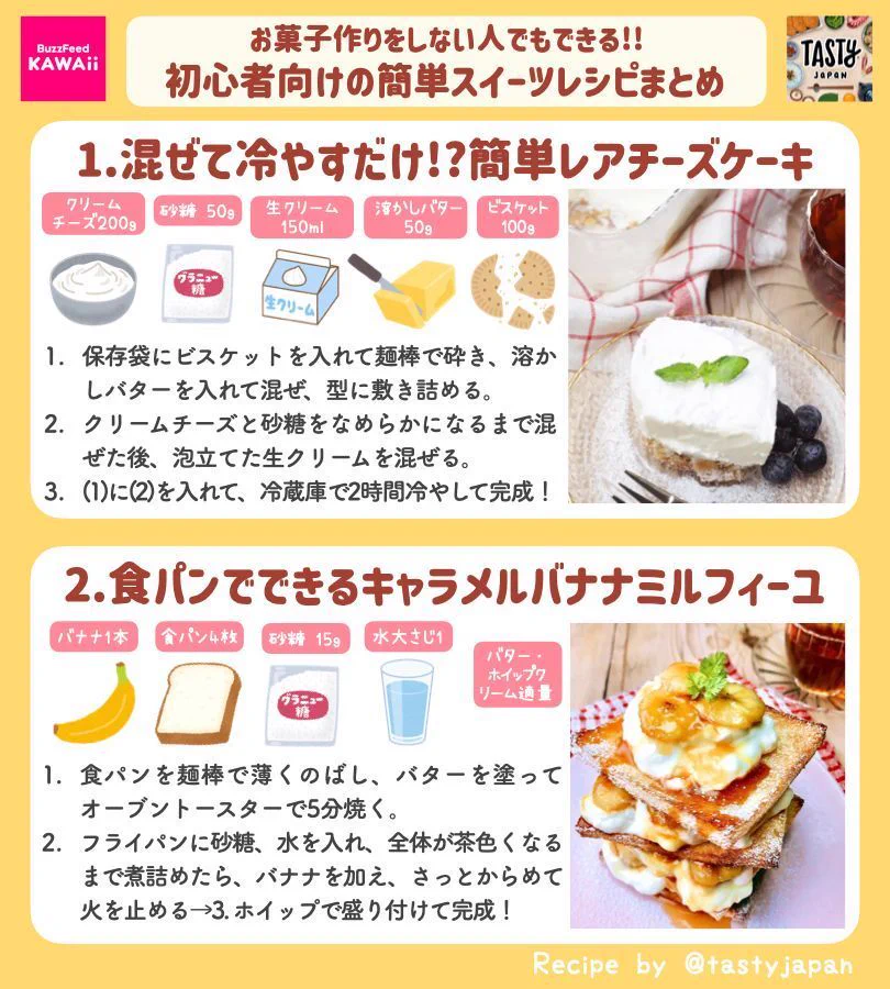 お菓子作り初心者さんでも大丈夫！とっても簡単に作れちゃうスイーツレシピ4選！