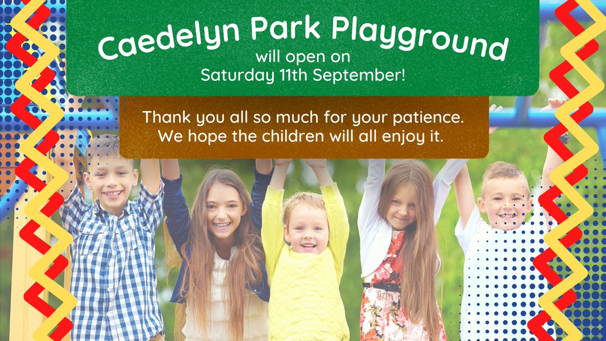 We are DELIGHTED to announce that the much anticipated Caedelyn Park Playground will open tomorrow morning. Thank you SO much to everyone for your patience. We will post details soon of the official opening with @samwarburton_ later this month. Please enjoy the park! #Rhiwbina
