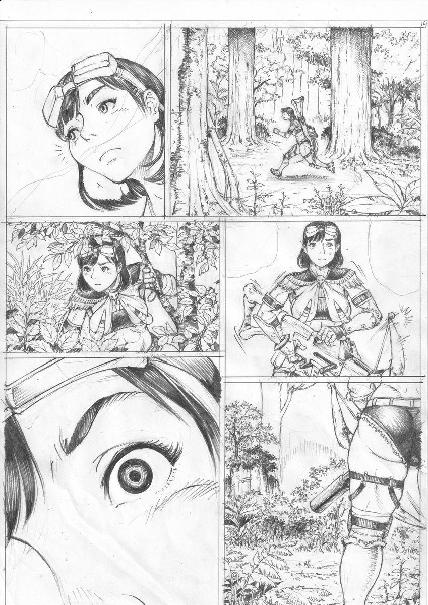 次回作は狩りのシーンこそありませんが、少しでも原作ゲームっぽくなるように頑張っております。線画は3分の2ほど終わりました。相変わらず顔が下手で安定しないので仕上げ時に修正する予定。 