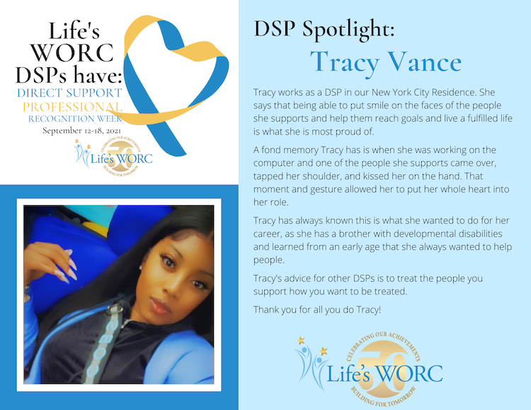 lifesworc's tweet photo. Making a difference in the lives of others in the hearts of all of our #DirectSupportProfessionals. Tracy Vance works in our NYC residence and truly connects with the people she supports. Thank you to all of our amazing #DSPs! #DSPappreciation #OurDSPsHaveHeart https://t.co/r80pUVXPH1