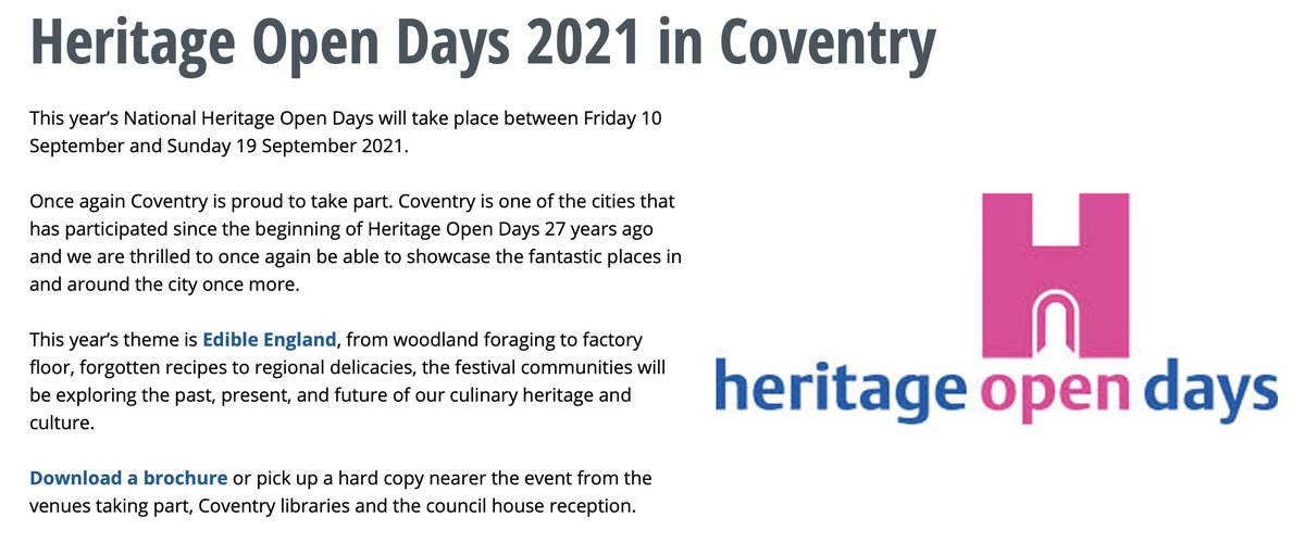 Cov_IntArchDes's tweet image. COVENTRY Heritage Days coming up.. 
coventry.gov.uk/info/236/herit…