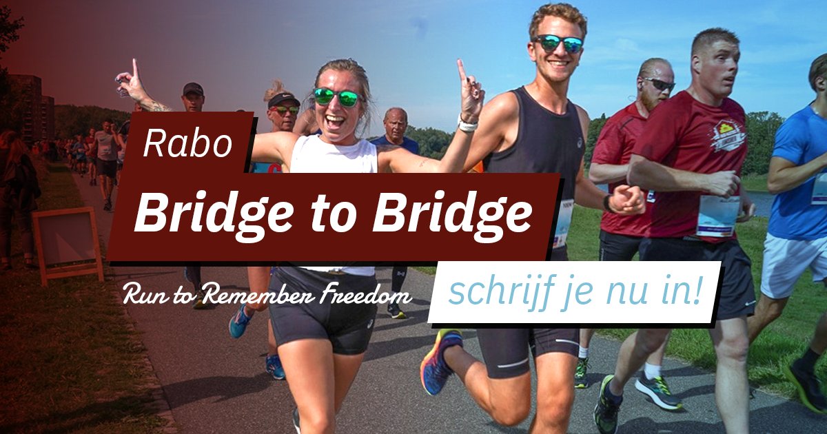 Het <a href="/BridgeToBridge/">Airborne Freedom Run</a> weekend staat voor de deur! Deze zaterdag &amp; zondag komen duizenden mensen in beweging om daarmee stil te staan bij de waarde van #vrijheid. 
#runtorememberfreedom #operationmarketgarden
<a href="/Rabobank/">Rabobank</a> @Schoolmeubelen <a href="/VanWijnenGroep/">Van Wijnen</a>  <a href="/Menzis/">Coöperatie Menzis</a> <a href="/Infocaster/">Infocaster</a>