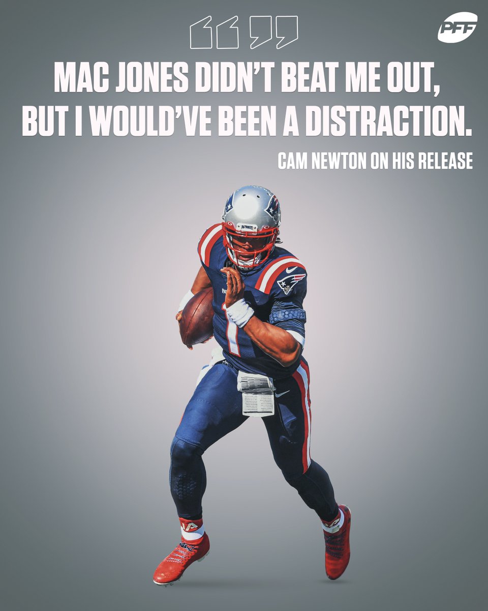 PFF's tweet photo. Cam Newton on why he was released 👀👀 https://t.co/QQ3wi9lkdh
